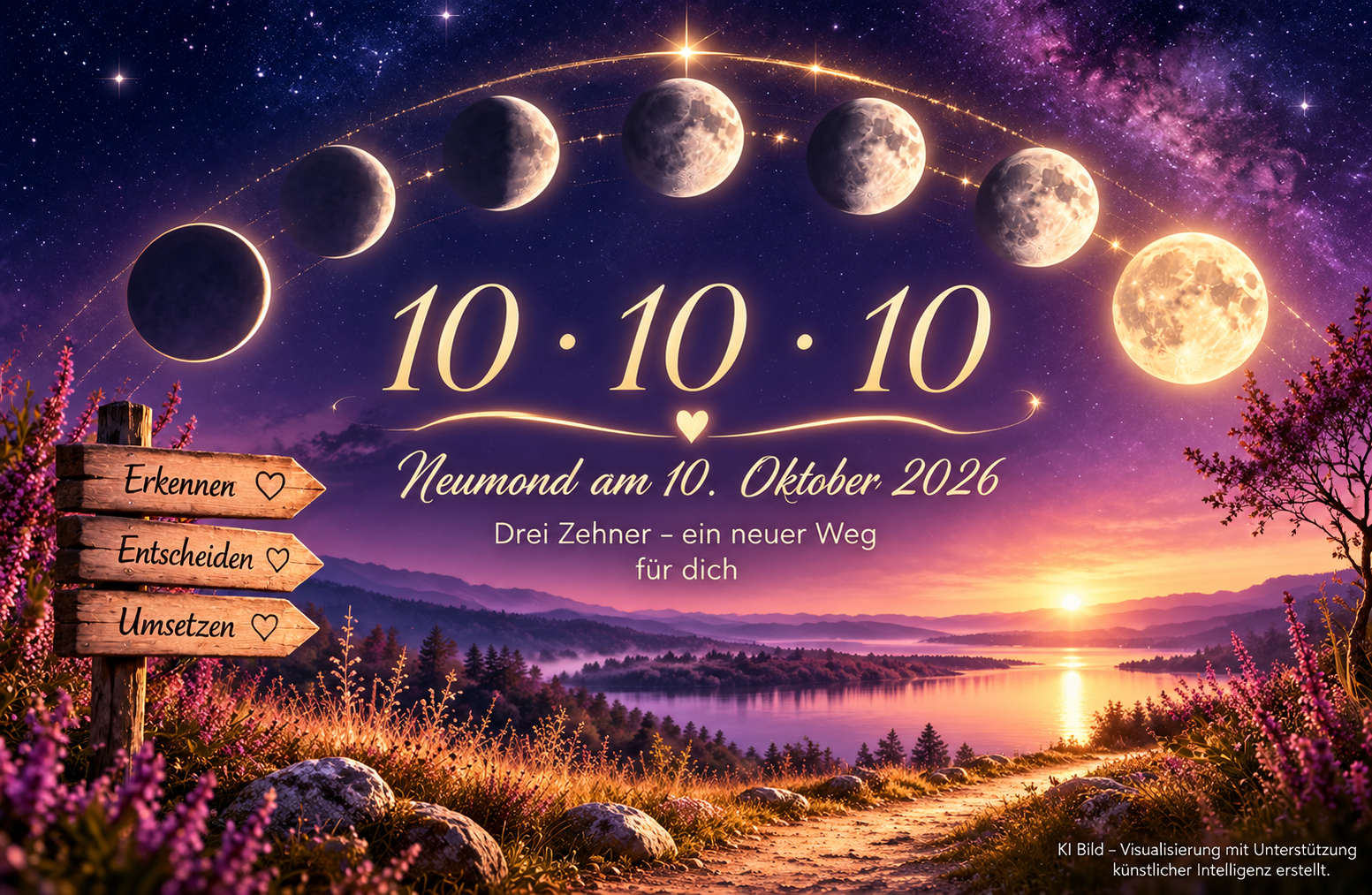 Du betrachtest gerade Neumond am 10.10.2026: Drei Zehner und ein neuer Weg für dich